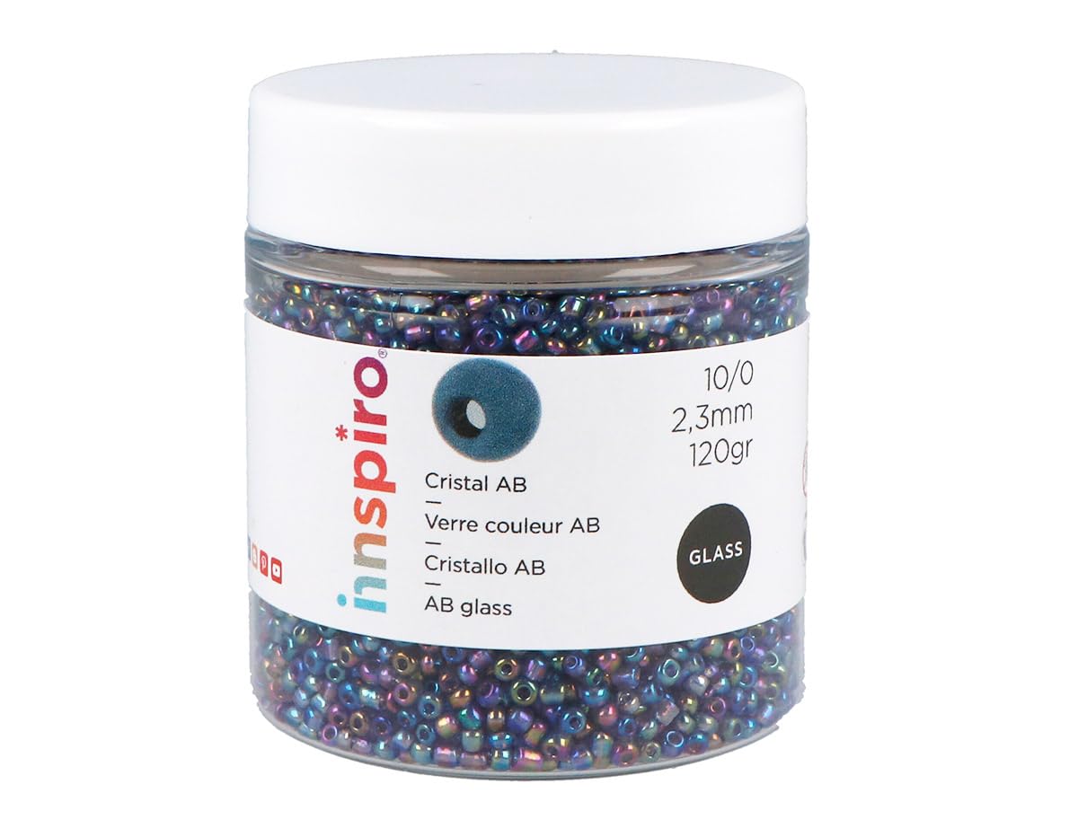 INNSPIRO Round Glass Rock Aurora boreale Violet 2.3mm 10/0 120g