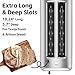 4 Slice Toaster, CUSIMAX Extra-Long Slots for Artisan Bread, Quick Glance Function, 9 Shade Settings, Bagel/Defrost/Cancel Functions, Removable Crumb Tray, Cool-Touch Stainless Steel Body