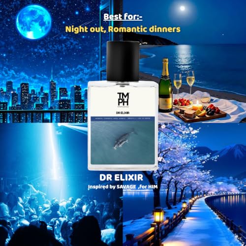 Image of TMPerfumehouse DR Elixir EDP for Men | Fruity, Amber & Long Lasting Perfume Spray | Aromatic, Woody & Warmspicy Fragrance | Luxury Gift for Him | TMPH | 50ml