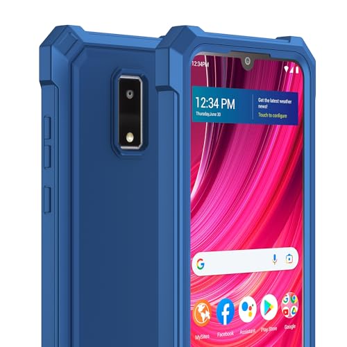 Aulzaju for BLU View 4 Case with Screen Protector,Blu View 4 Phone Case Front Back Full Body Protective Soft TPU Bumper Raised Corner Edge Military Grade Shockproof Cover for BLU View4 B135DL Blue - Thumbnail 7