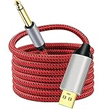 Plug&play: No hay necesidades de instalación del controlador, conecte la guitarra directamente en el USB del ordenador, puede transferir fácilmente la señal de sonido en el ordenador para la grabación, y editar las notas de música para satisfacer sus necesidades.