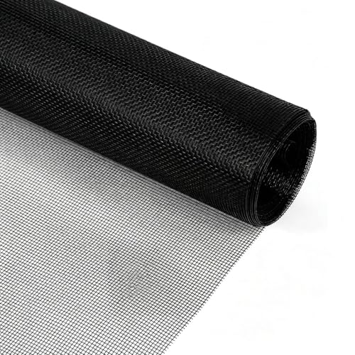 Bosmsaslad Mosquiteras para Ventanas, 120 × 250 cm Rollo Tela Mosquitera Puerta Ventana Fibra Vidrio, Red Ajustable Tamaño DIY Insectos Protección Puede Cortar, Adiós a Los Mosquitos, Negro