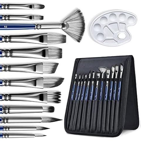 12 PCS Artist Paint Brush Set, Different Sizes Multi-functionial Brushes Shape for Watercolor Oil Acrylic Gouache Painting,Nice Gift for Artists, Adults & Kids Cover