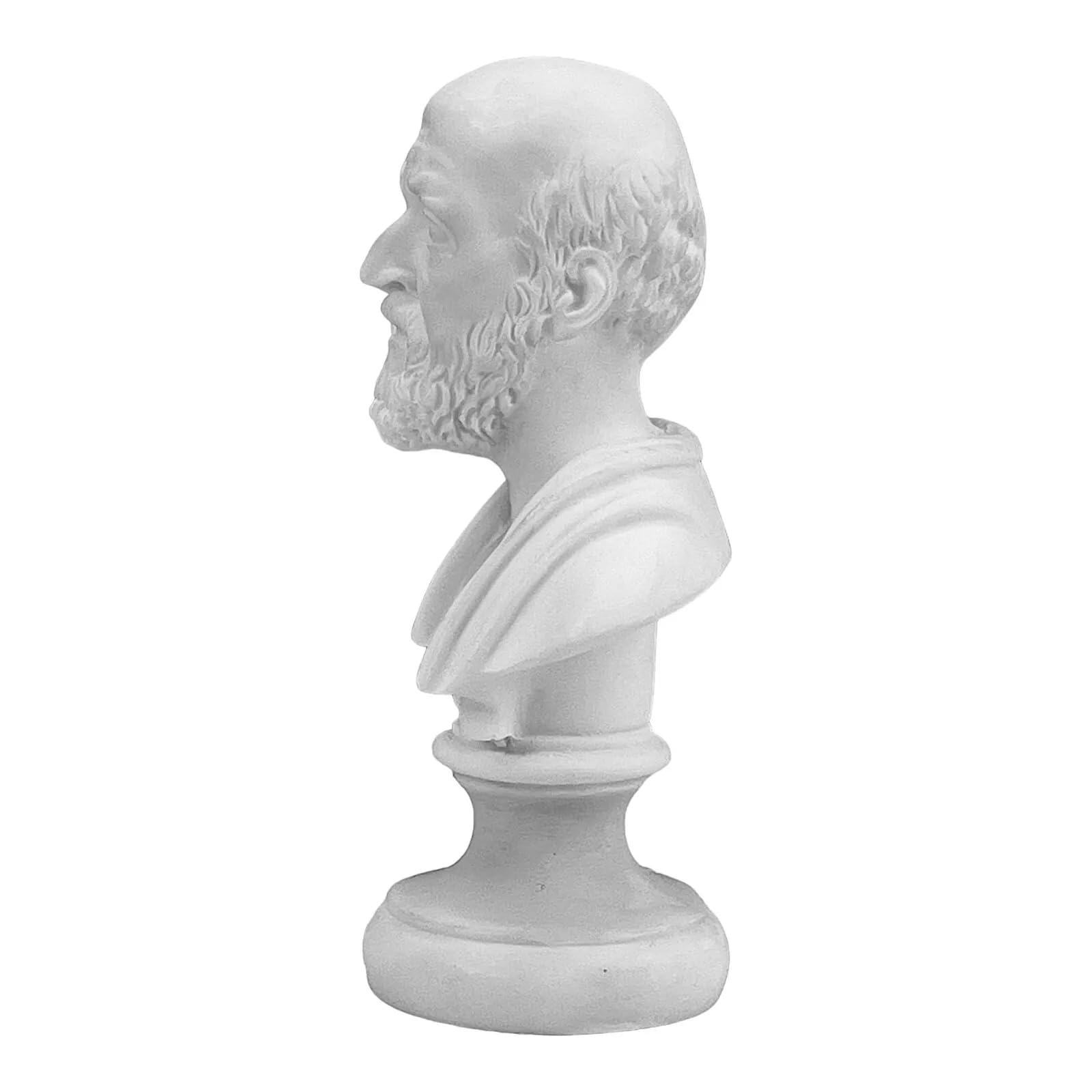 Generic Hippocrates 256401023857 Statue en marbre moulé avec buste du père de la médecine Blanc