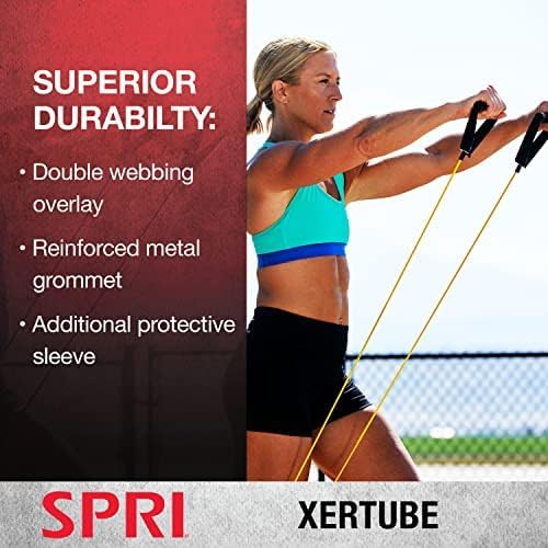 SPRI Xertube Resistance Bands with Handles – All Exercise Cords Sold Separately with Home Gym Workout Fitness Door Anchor Attachment Option Light With Door Attachment image 4 of 5 B0000AJ04V