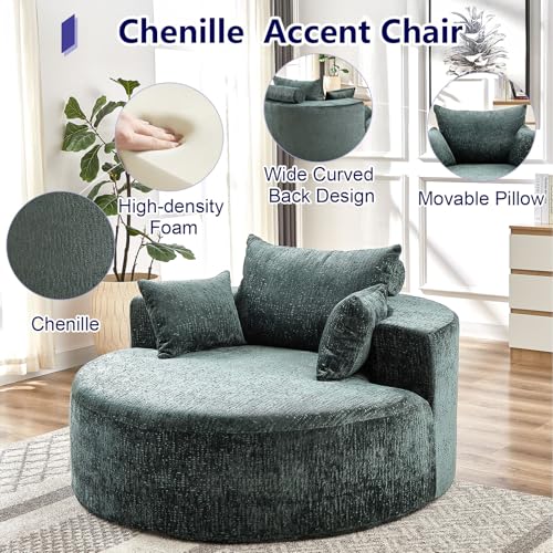 Sillón Plegable Chenille Verde miniatura 5