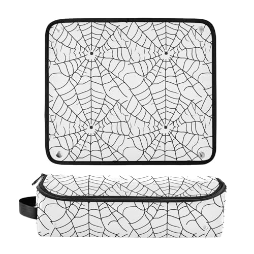 Bolsa de viaje resistente al calor Web Marble Hair Tools para planchas, rizadores y accesorios de cuidado del cabello organizador portátil miniatura 3