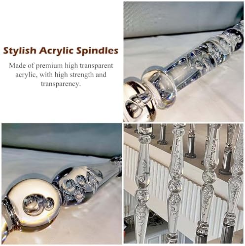 Modern Gold Acrylic Stair Railing Post - Elegant Floor-Standing Safety Solution for Staircase Decor, Ideal for Home Interiors and Stylish Protection