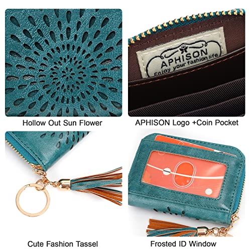 Aphison Women’s Genuine Leather Rfid Blocking Secure Spacious Zipper Credit Card Wallet Small Purse (Orange) #TOP3