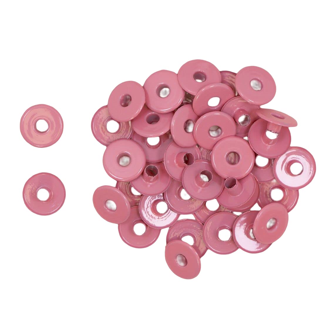 Craftelier - Pack of 40 Wide Eyelets Ideal for Cardmaking, Scrapbooking and Crafts | Suitable for Various Materials | Inner Diameter 5 mm and Outer Diameter 13 mm - 23 Colours (Pink)