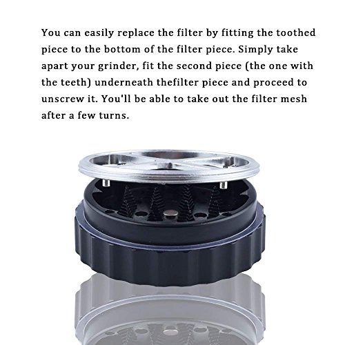 DCOU neues Design Premium Grinder ø63mm 4 Stück Mühle mit Dreieck scharfen Zahn (Klassisch schwarz) - Image 3