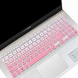 Keyboard Skin Cover for ASUS VivoBook S512 S530UA S530FA / ASUS VivoBook F512DA F512FA F512JA X512FA X512DA X515JA Keyboard Cover Protective Skin, ASUS VivoBook 15.6 Accessories, Ombre Pink