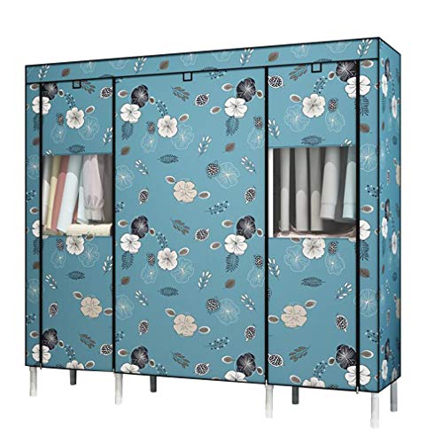 JHNEA Armario de Tela Ropero de Tela, Armario Ropero Guardarropa de Tejido Armari PortáTil para Ropa Organizador Ropero Portable Wardrobe Estilo nórdico,B_168X45X175CM