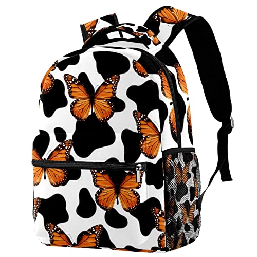 Sac à dos classique léger au motif original tournesol et vache avec bretelles confort