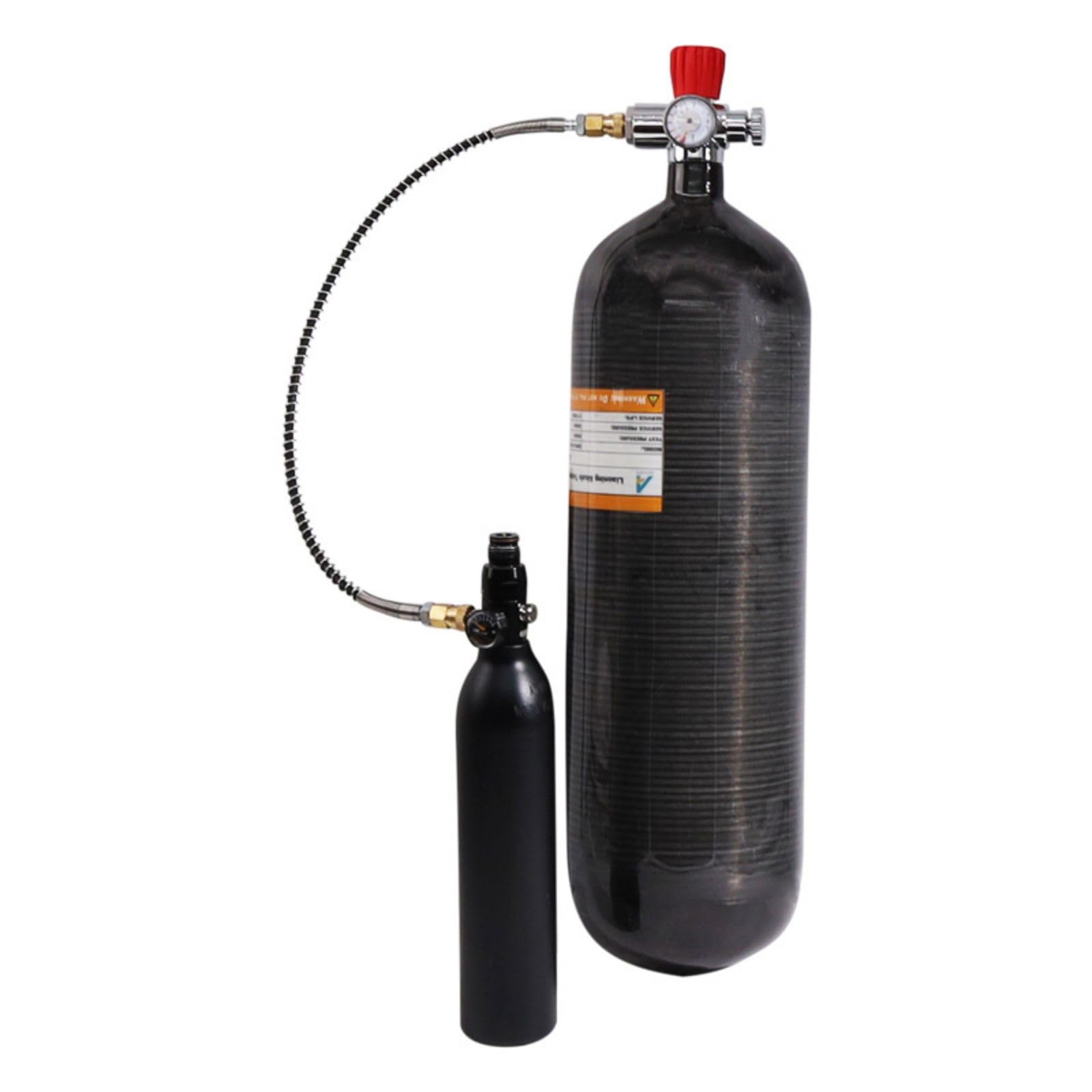 TUXING Compresseur d'air PCP haute pression PCP Paintball Valve en acier inoxydable Réservoir CO2 DIN M18 x 1,5 Rouge 4500 PSI