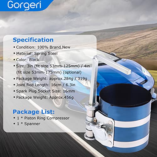 Gorgeri 3/4Inch Automotor Zuigerveercompressor Installateur Band Ratchet Motor Zuigerveer Installer Tool met hoogwaardig verenstaal stevig - Afbeelding 3
