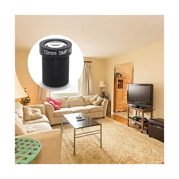 KIKAPA Einzelplatine Kameraobjektiv, 12 mm, 5 MP, HD-Netzwerkkamera-Objektiv, CCTV-Objektiv, Kamera-Zubehör – Bild 7
