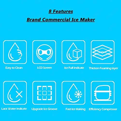 PanHuiWen Kommerzielle Eiswürfelmaschine 40 kg/24 Stunden Eismaschine Ice Cube Maker Bottle mit LCD-Bedienfeld und… – Bild 6