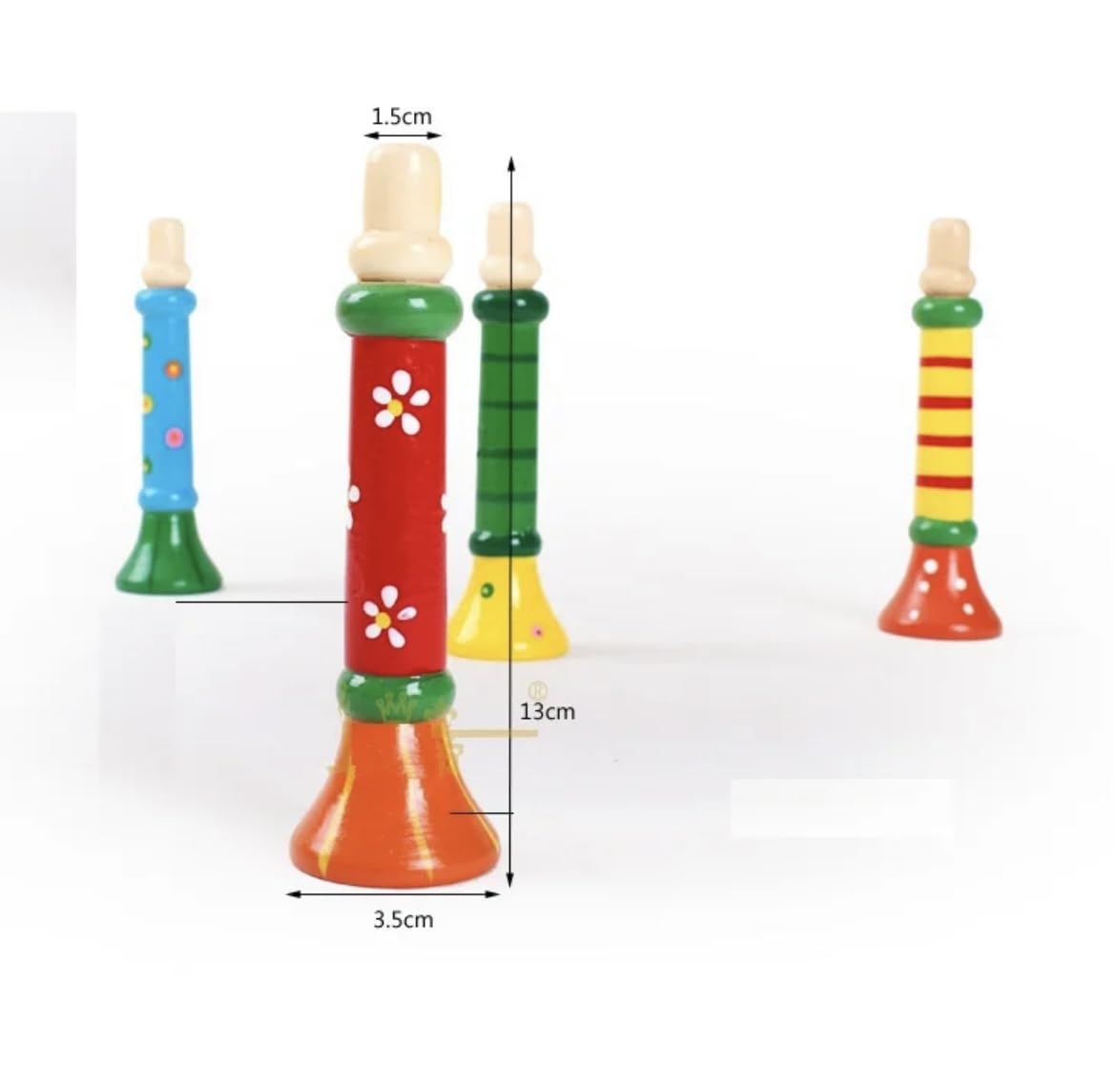GICO 7940 - Silbato para niños (madera, 4 trompetas, varios colores)
