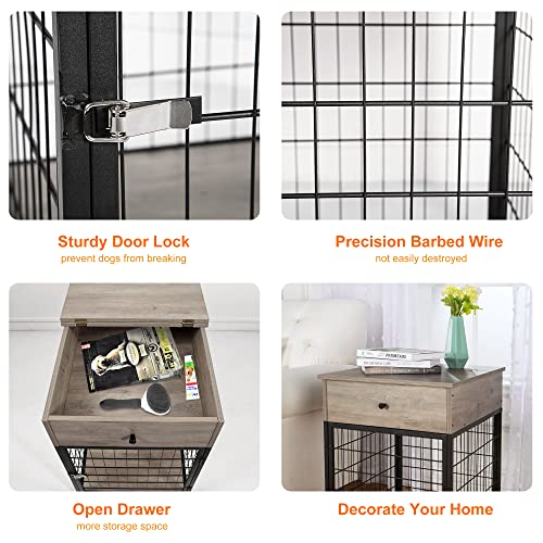 IDEALHOUSE Furniture Dog Crates, Style Wood Dog Kennel End Table, Dog House Indoor Use, Chew-Proof, Flip Top Storage⦠- Image 5