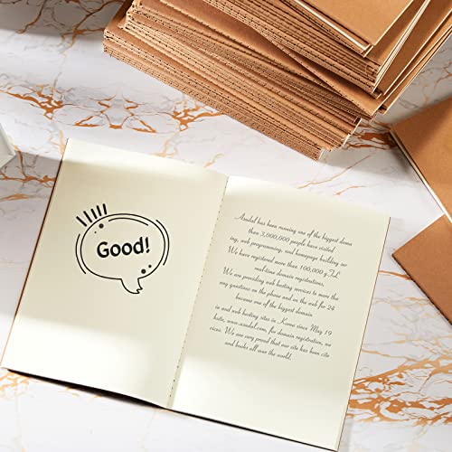 Image of Mimorou 100 Pcs A5 Journals Notebooks Bulk,Brown,Unlined