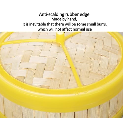 Bamboo Food Steamer,Bamboo Steamer Basket 2-Tiers/ 3-Tiers With Lid.Strong,Durable And Reinforced.Handmade Bamboo Steamer,Bamboo Healthy Cooking For Meat Dumpling Bao Bun Dim Sum - Image 5