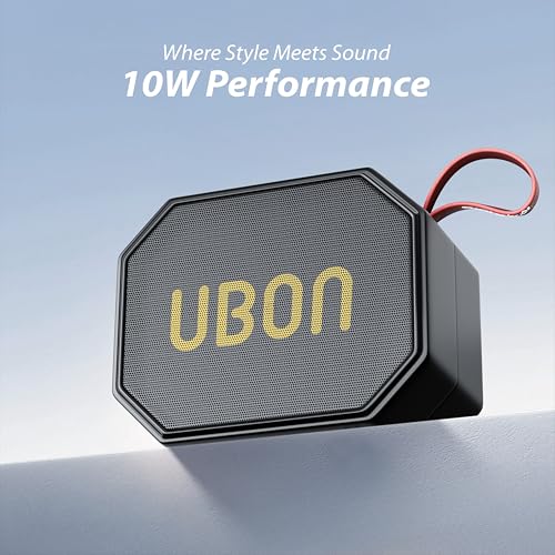 Image of UBON Boom SP-44 10 Watt Wireless Portable Speaker | 8 Hours Long Playtime,Multiple Connectivity (Black)