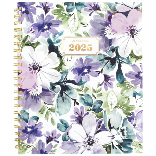 AT-A-GLANCE agenda 2025 hebdomadaire mensuel floral 8.5x11