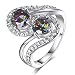 Psiroy Dainty Morganite Twisted Halo Yellow Gold Ring for Women