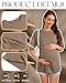 Sweetyweee 3 Pack Women's Oversize Nursing Breastfeeding Shirts Hidden Zipper Short Sleeve Loose Fit Maternity Tops(Light Brown, White, Black,Large)