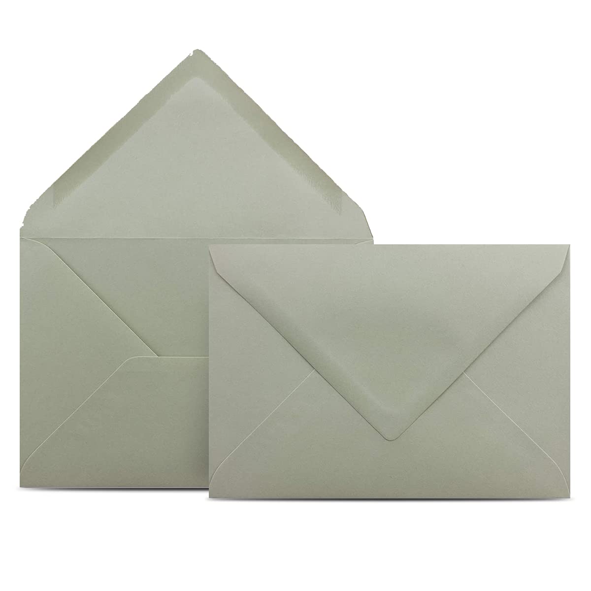 300 sobres DIN C6, gris pizarra, 11,4 x 16,2 cm, sobres con adhesivo húmedo, solapa puntiaguda, sobres sin ventana, color gris
