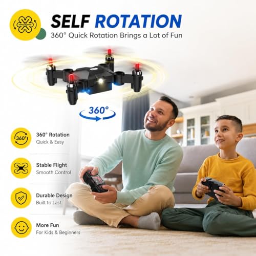 Image of Holy Stone HS190 Foldable Mini Nano RC Drone for Kids Gift Portable Pocket Quadcopter with Altitude Hold 3D Flips and Headless Mode Easy to Fly for Beginners