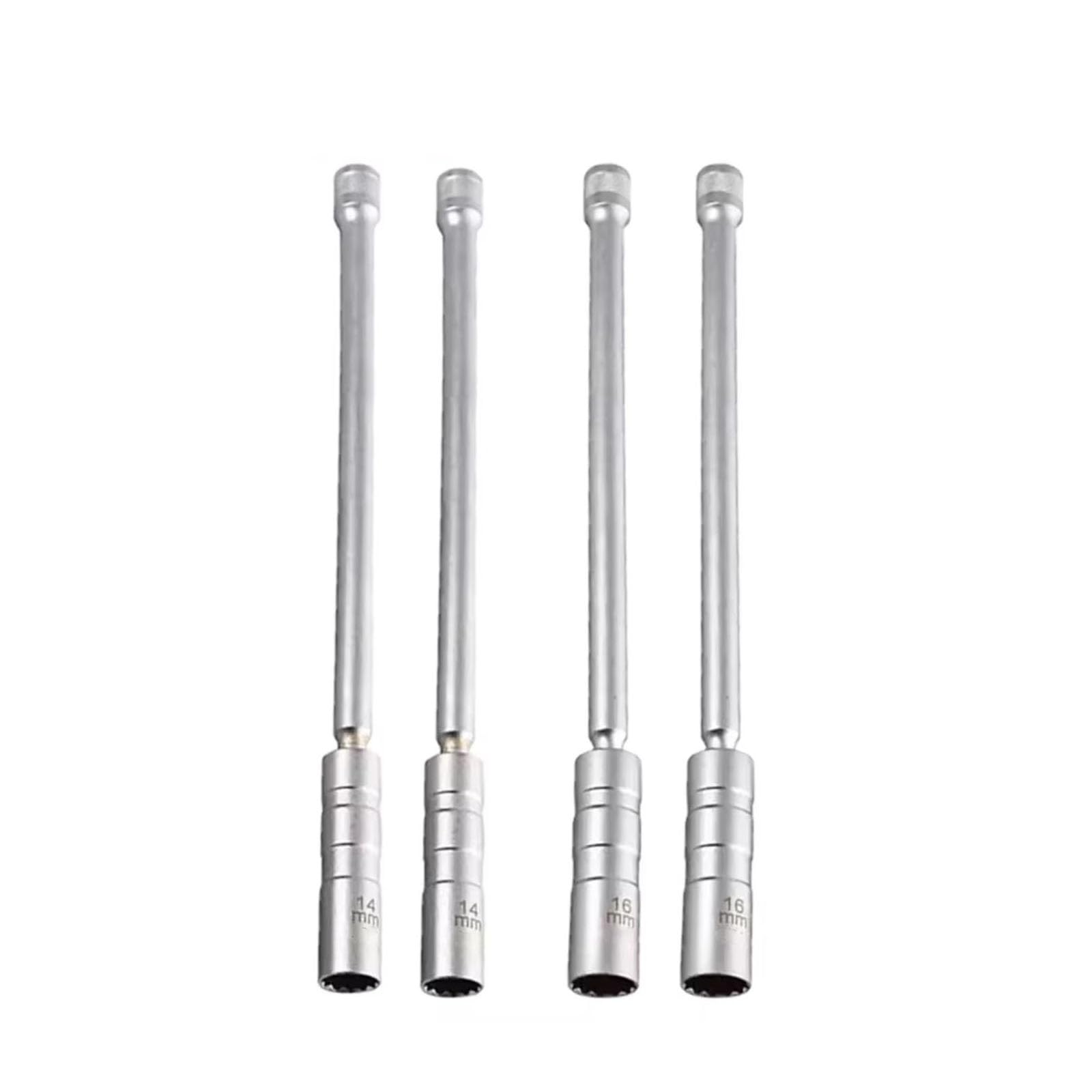Llave De Enchufe Bujía Magnética Giratoria Delgada para Pared 4 Uds Herramienta Extracción Bujías Encendido De Chispas Largas 14mm 16mm Juego de Llave para Bujías