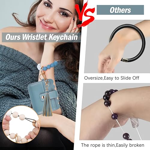 Image of Wristlet Wallet for Women with Keychain - RFID Card Holder Small Wallet Wristlet with Key Ring