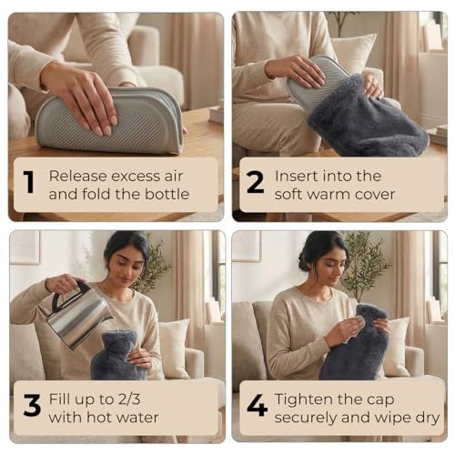 Image of Lifelong Feet Warmer with 2000 ml Hot Water Bottle | Hot Water Bag for Pain Relief & Aching Feet | Also for Period Cramp & Multipurpose Usage | Heated Slippers Pad for Warmth & Comfort (LLEHWB27)