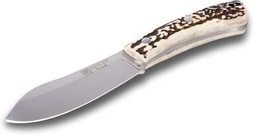 Miniatura 7 de Joker Nessmuk CC136, con mango de cuerno de ciervo de 4.5 pulgadas, hoja de 4.1 pulgadas, incluye funda de cuero en color marrón oscuro. Cuchillo de