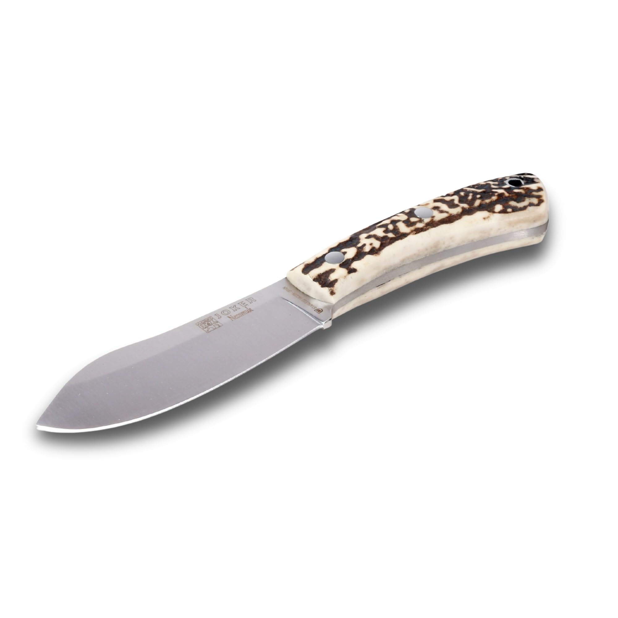 joker Coltello da caccia CC136, con manico in staghorn da 11,5 cm, lama da 10,5 cm, include un fodero. Coltello di J.Sabater. per attività di Pesca, l'Escursionismo, Il Campeggio