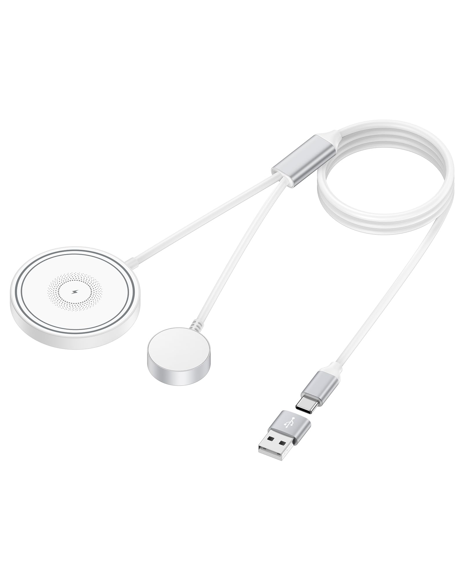 2 in 1 for Samsung Phone and Watch Charger Magnetic Phone Charger for Galaxy S26 S25 S24 Ultra S23 Galaxy Buds3 Pro/3/2 Pro/2 Samsung Watch Charger Cable for Samsung Galaxy Watch8 Classic/8/7/6/5/4/3