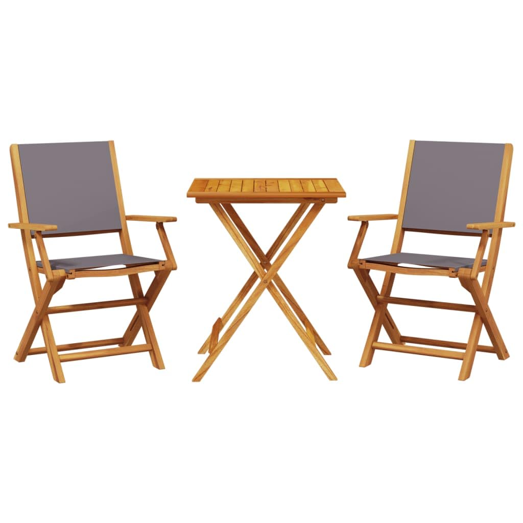 LAPOOH Set da Bistrot 3pz Antracite in Tessuto e Legno Massello,Set Bistrò Veranda,Set Bistrot da Esterno,Set Bistrot da Balcone-3281809