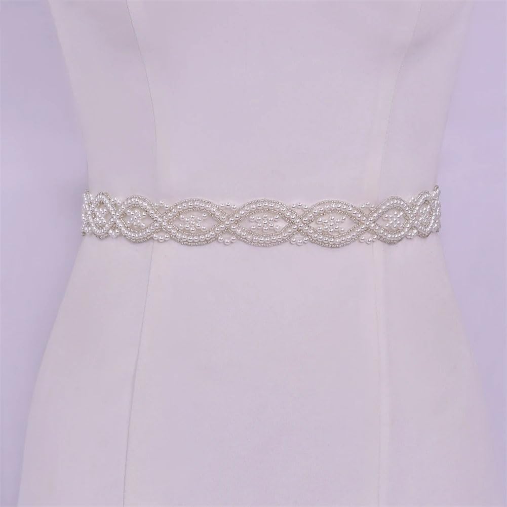 Cinturones hechos a mano para vestido de novia, decoración de perlas, para mujer, vestido de noche, formal, cinta