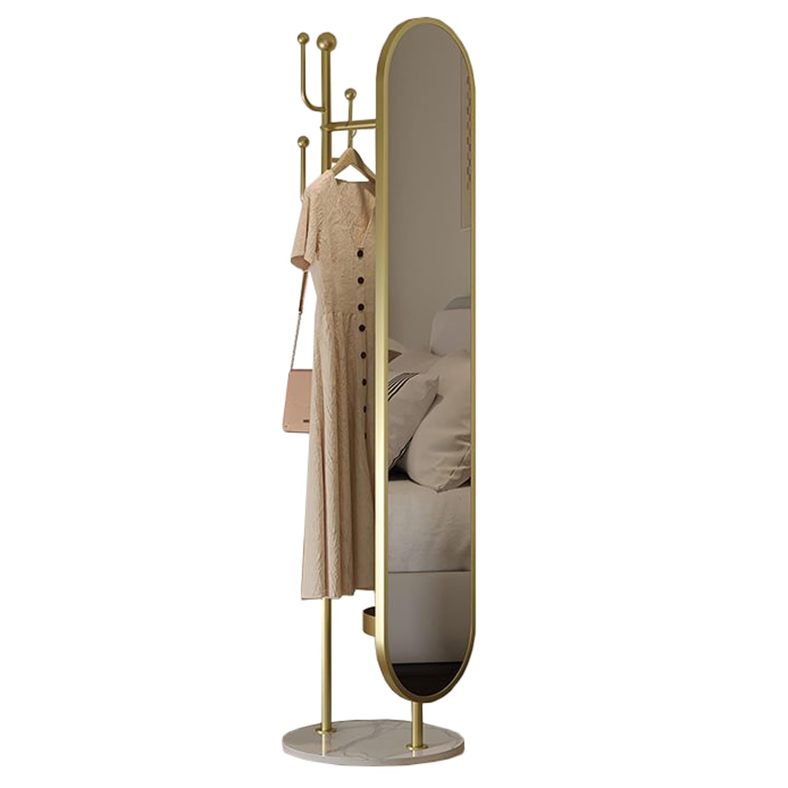 FGXHHS Mirror Vanity Mirrors Oval with Storage for Bathroom Entryway Living Room(Gold,50x150 cm)