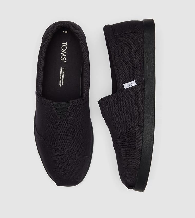 Toms Men's Alpargata Recycled Cotton Canvas, Black/Black - Image 7