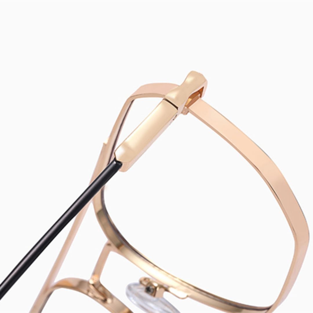 Montura de gafas de estilo moderno para mujer, gafas de metal a la moda para hombre.