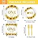 96Pcs Sunflower 1st Birthday Party Supplies Baby Girl Little Miss Paper Plates Napkins Sun Flower Party Decorations First Birthday Dinnerware Favor Tableware Serves 24