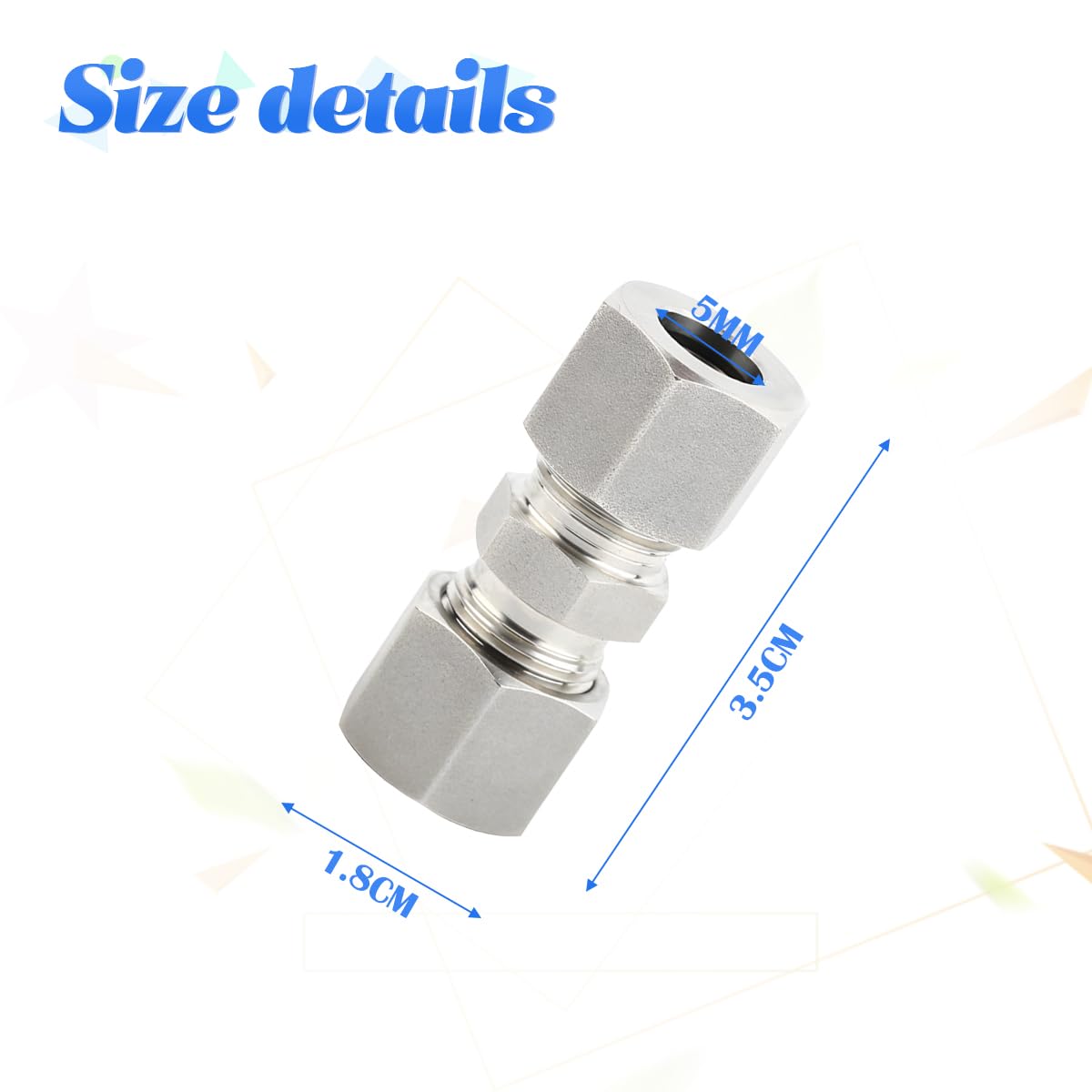JNNJ 10 Piezas Tubo De Freno Recto De Latón De Compresión Uniones Ajuste, Conector Línea Freno, Conector La Línea Freno 4.75mm Para La Línea Frenos Sin Brida Conector, Para Frenos Automóviles Sistema
