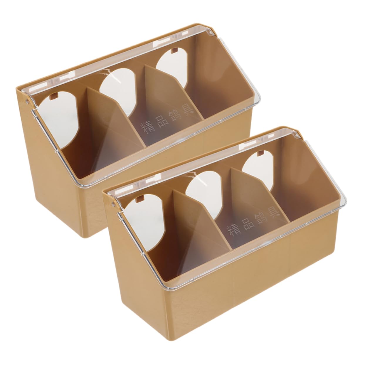 SUPVOX Mangiatoia per Piccioni a 3 Fori Coperchio, Contenitore per Cibo e Acqua in Plastica, 2 Pezzi, Leggero e Facile da Pulire per Gabbia