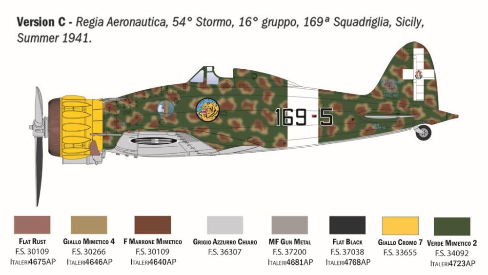 Italeri 2516 Macchi MC.200 Saetta, scala 1:32, Plastic Model Kit/Modello in plastica da montare
