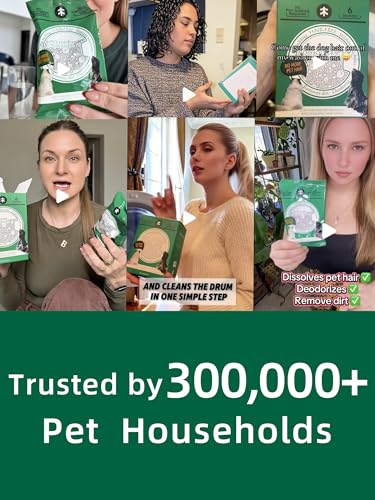 Image of Pet Hair Dissolver for Washing Machine - Dog & Cat Hair Remover, 96.7% Hair Dissolution, Stain /Hair Remover for Laundry, Up to 6 Months of Use, HE /Top /Front-Load Compatible, Septic Safe