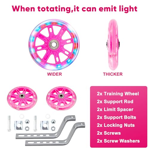 NONMON Universal Stützräder für Kinder 12 14 16 18 20 Zoll Fahrrad, 1 Paar Hilfsräder Fahrradstabilisatoren Trainingslaufräder Sicherheitsstützräder Stabilisator für Anfänger Jungen Mädchen