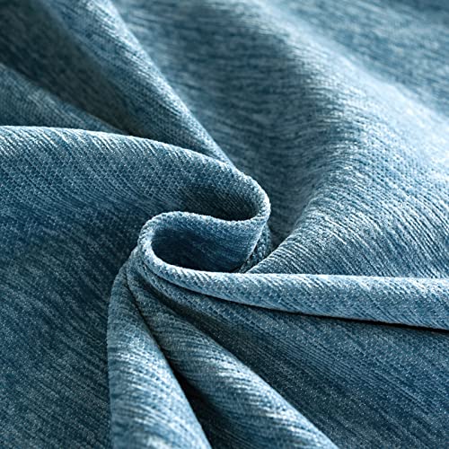 Dreamingo Sofa Covers For 3 Cushion Couch Solid Thickened Chenille Couch Cover Multi-Use Furniture Protector Cover For Dogs Cats Luxury Floral Jacquard Edge Universal Sofa Cover Blanket (Large, Blue) #TOP5